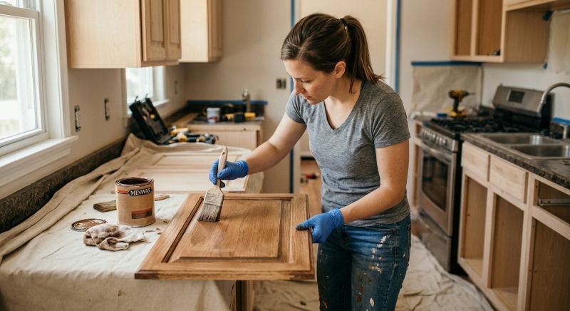 Kitchen Cabinet Staining in Bloomington, IN