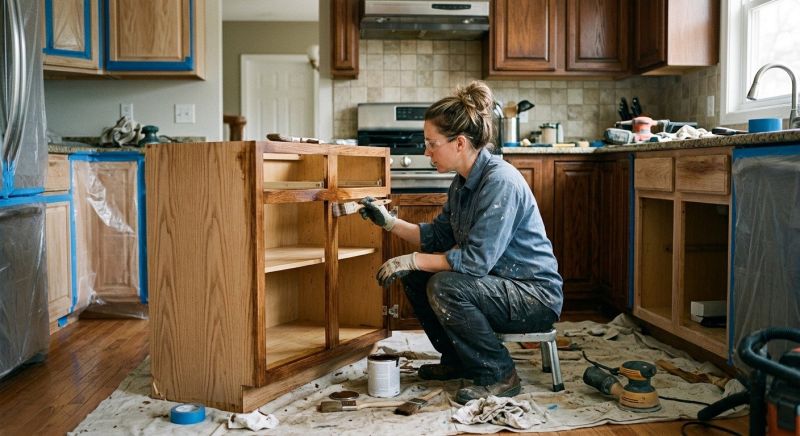 Kitchen Cabinet Staining in Lafayette, IN
