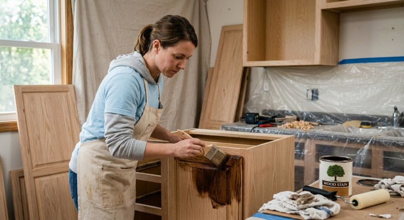 Wood Cabinet Staining in Terre Haute, IN